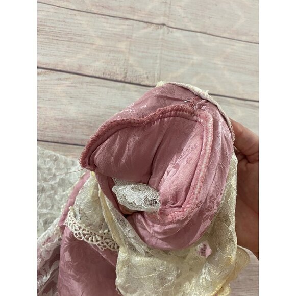 Vintage Jessica McClintock Women's Pink Prairie Dress With Lace Details Silk - 8 - Picture 10 of 12